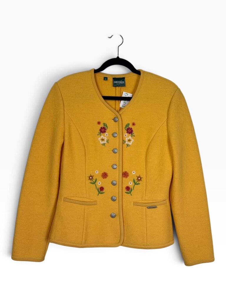 GEIGER FLORAL WOOL BUTTON BLAZER