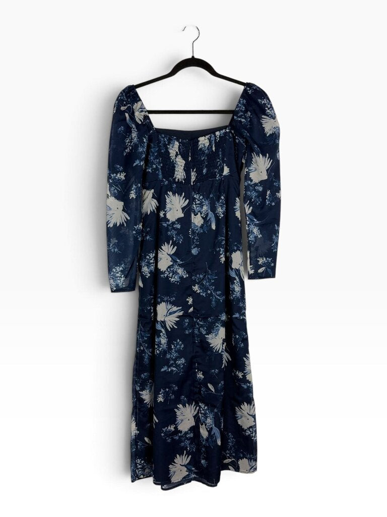 ABERCROMBIE AND FITCH FLORAL CHIFFON MIDI DRESS