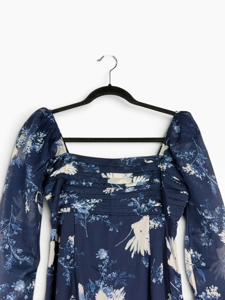 ABERCROMBIE AND FITCH FLORAL CHIFFON MIDI DRESS