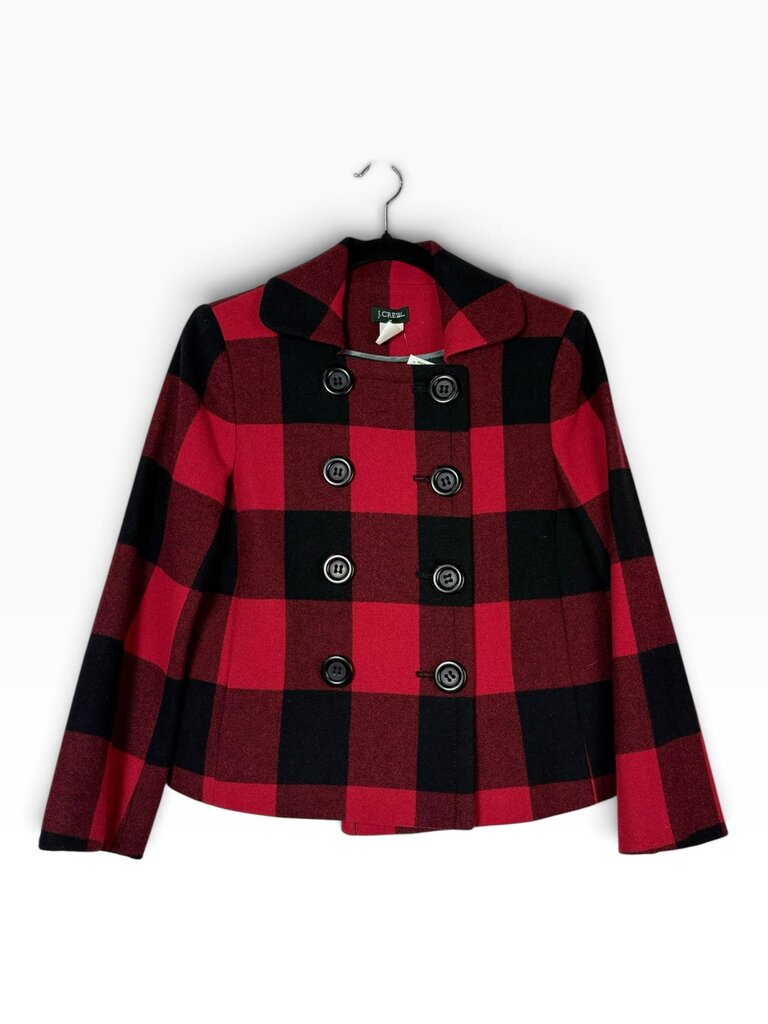 J.CREW PLAID DOUBLE BREASTED CROP JACKET