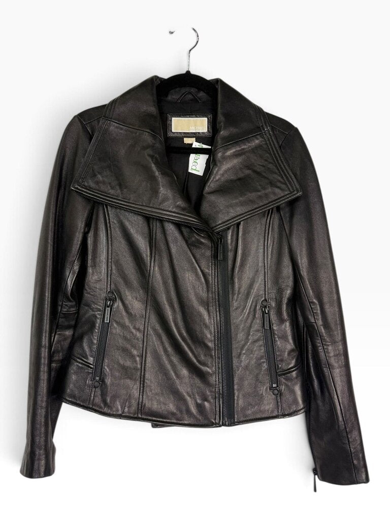 MICHAEL MICHAEL KORS 100% LEATHER MOTO JACKET
