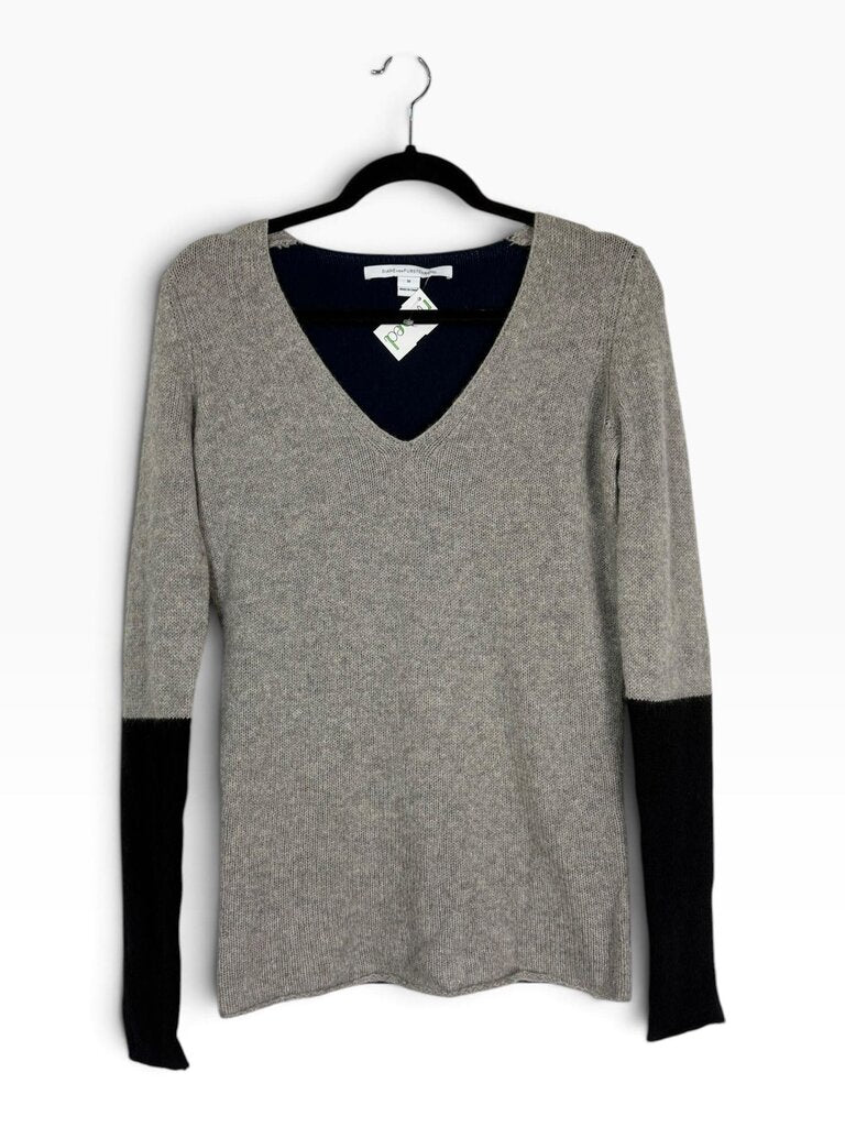 DIANE VON FURSTENBURG 100% WOOL COLOR BLOCK SWEATER