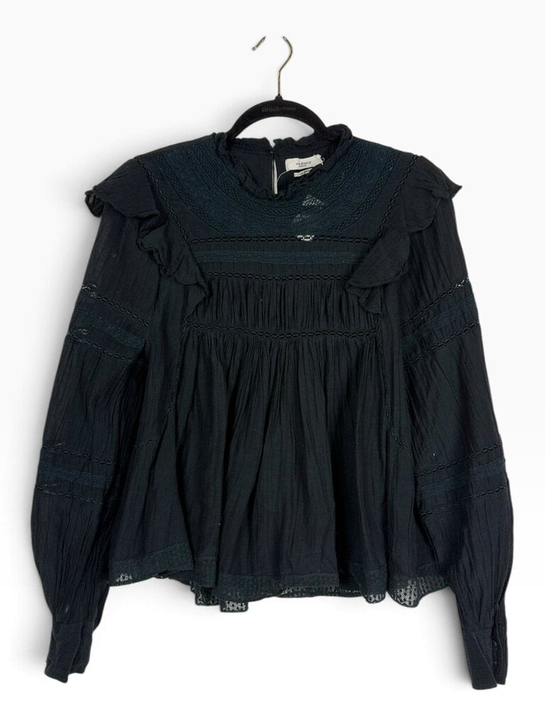 ISABEL ETOILE MARANT RUFFLE & LACE FLOWY BLOUSE