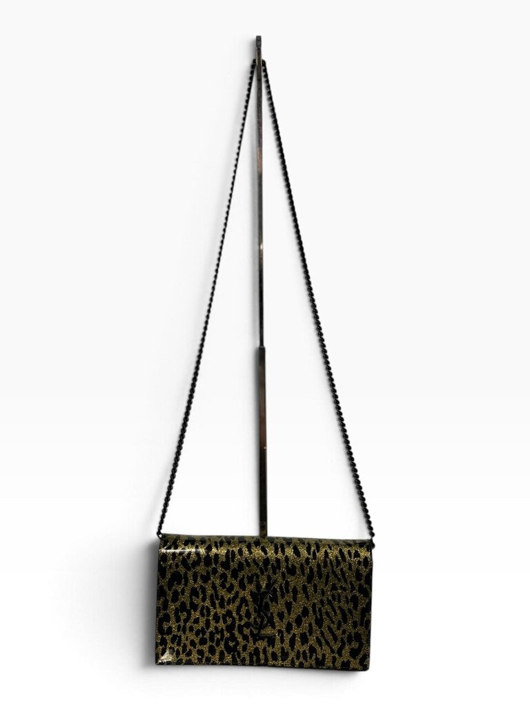 AUTHENTIC YSL CHEETAH PRINT WALLET ON A CHAIN BAG