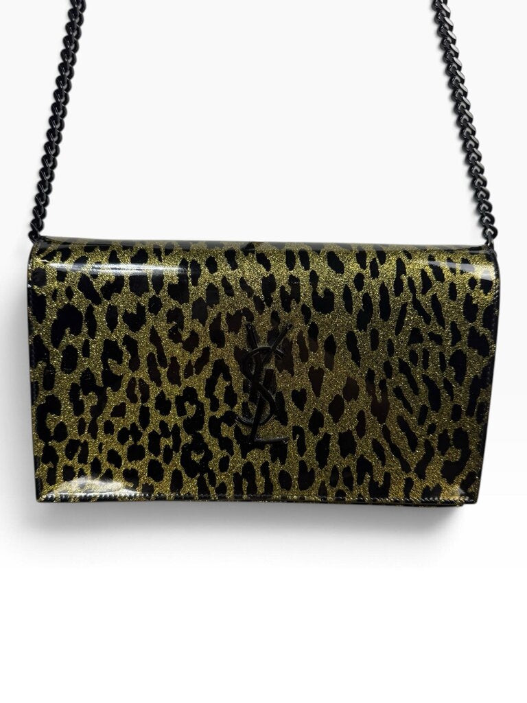 AUTHENTIC YSL CHEETAH PRINT WALLET ON A CHAIN BAG