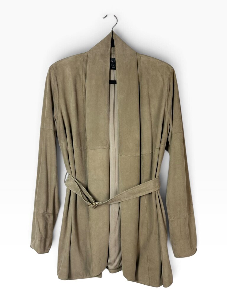 ST. JOHN SUEDE BELTED JACKET
