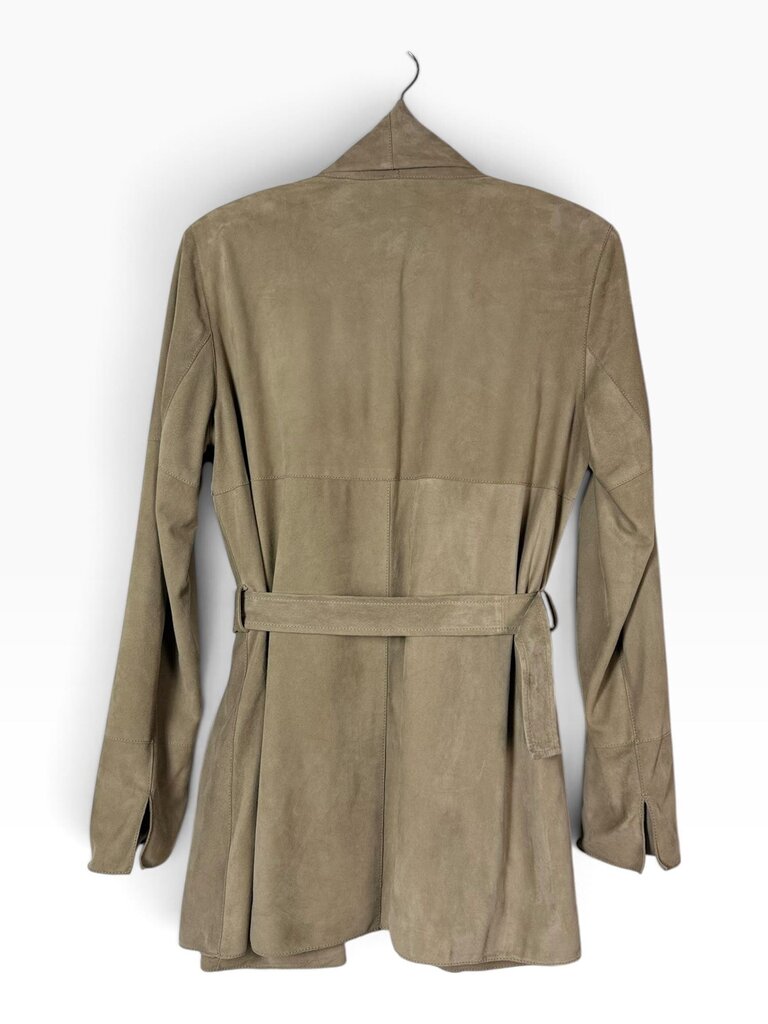 ST. JOHN SUEDE BELTED JACKET