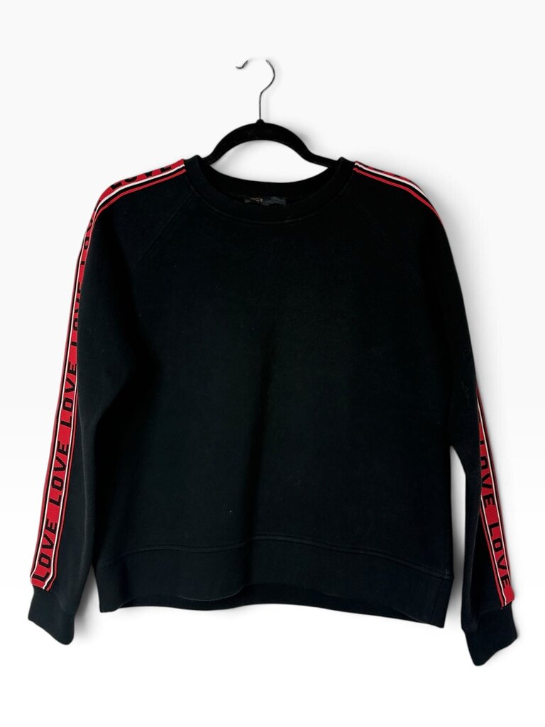 MAJE "LOVE" SLEEVE PRINT SWEATER