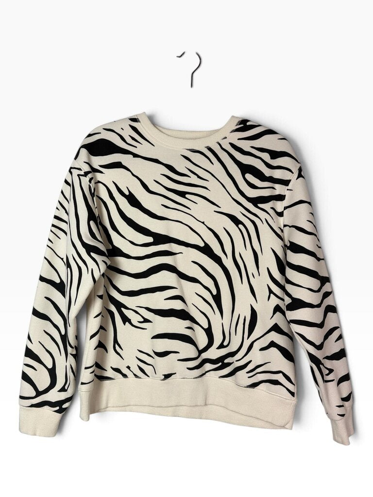 ZARA ZEBRA PRINT CREW SWEATER