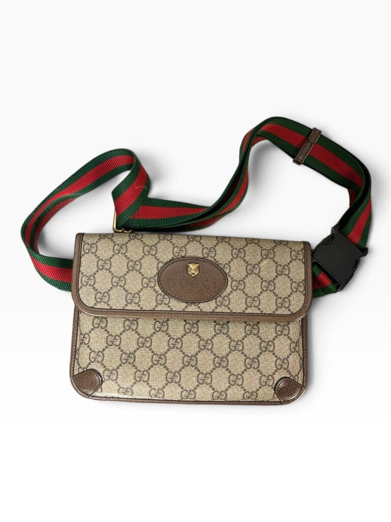 AUTHENTIC GUCCI SUPREME MONOGRAM NEO VINTAGE WEB BELT BAG