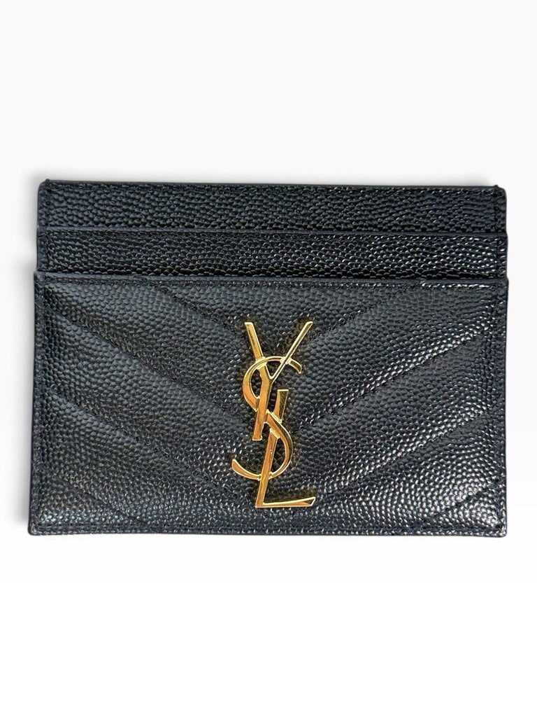 AUTHENTIC SAINT LAURENT CASSANDRE MATELASSE LEATHER CARD HOLDER WITH COA