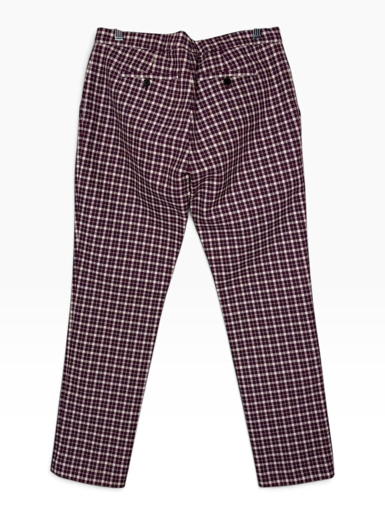 BURBERRY PLAID STRAIGHT LEG PANTS