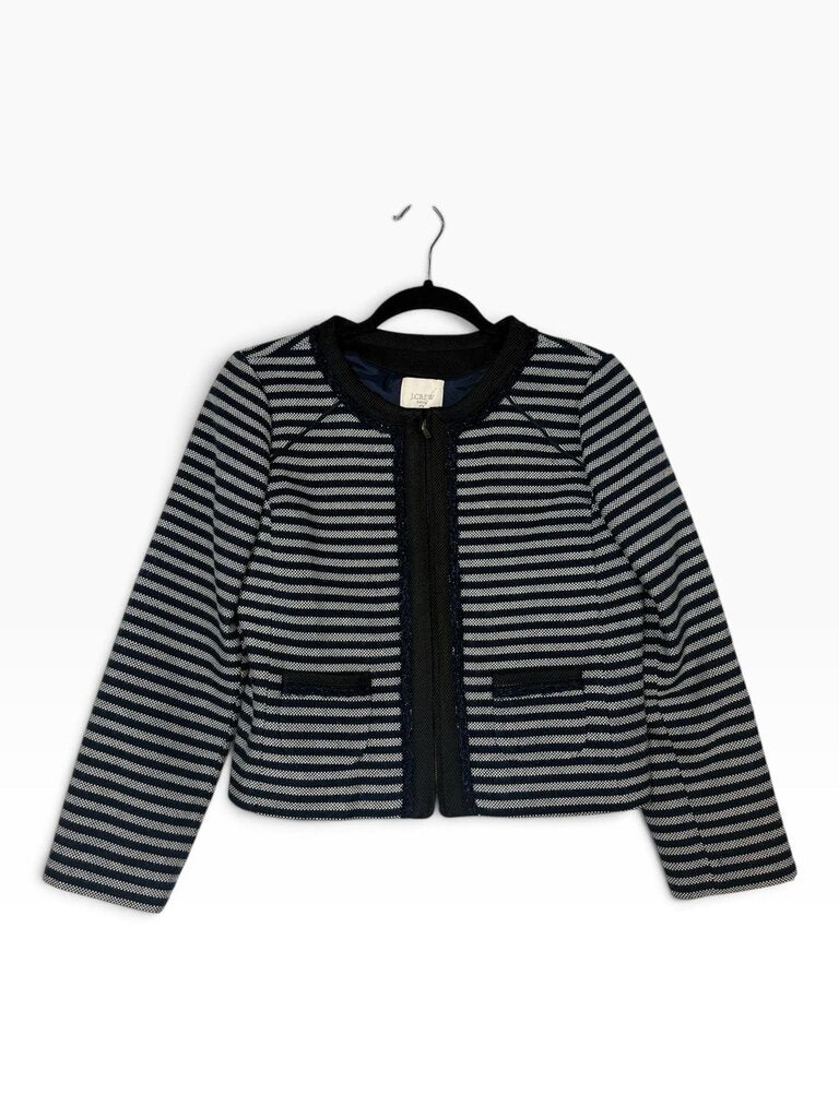 J.CREW FACTORY STRIPED ZIP JACKET