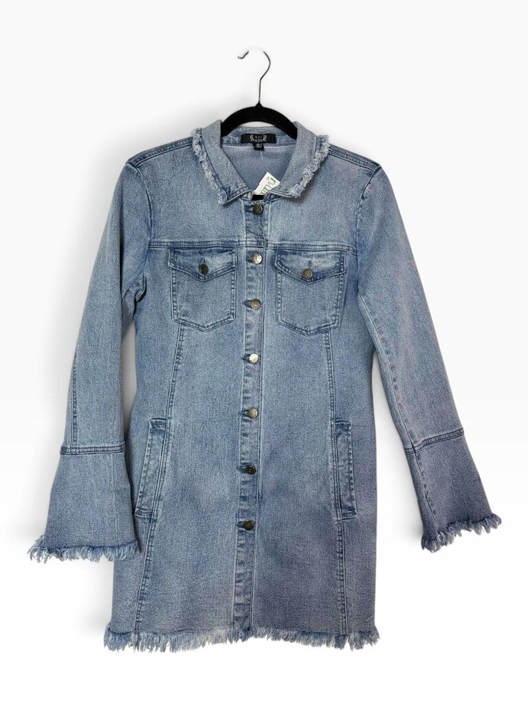 A.Z.I. FRAYED DENIM DRESS