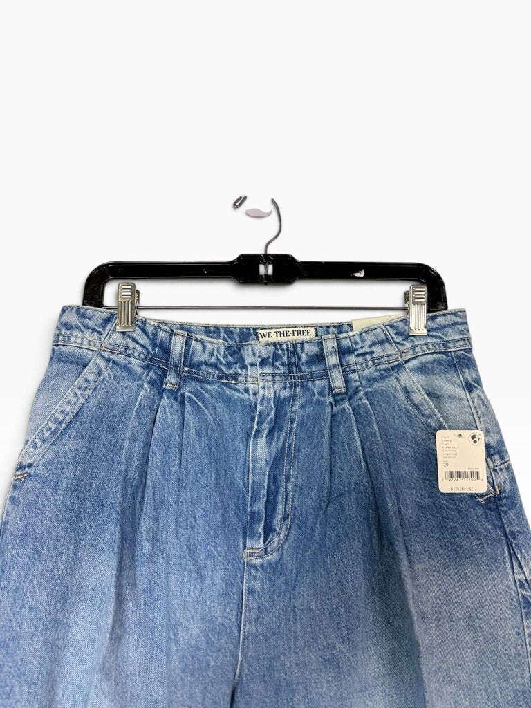 WE THE FREE PLEATED WIDE LEG JEANS