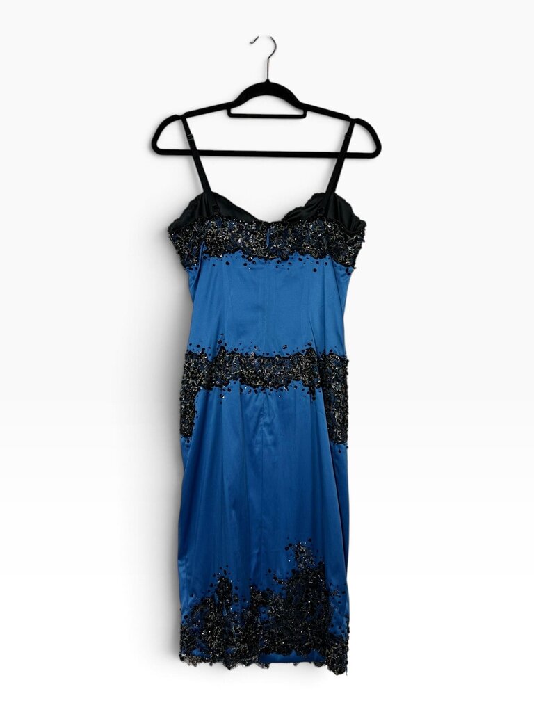 JULIAN JOYCE BEADED LACE FITTED DRESS
